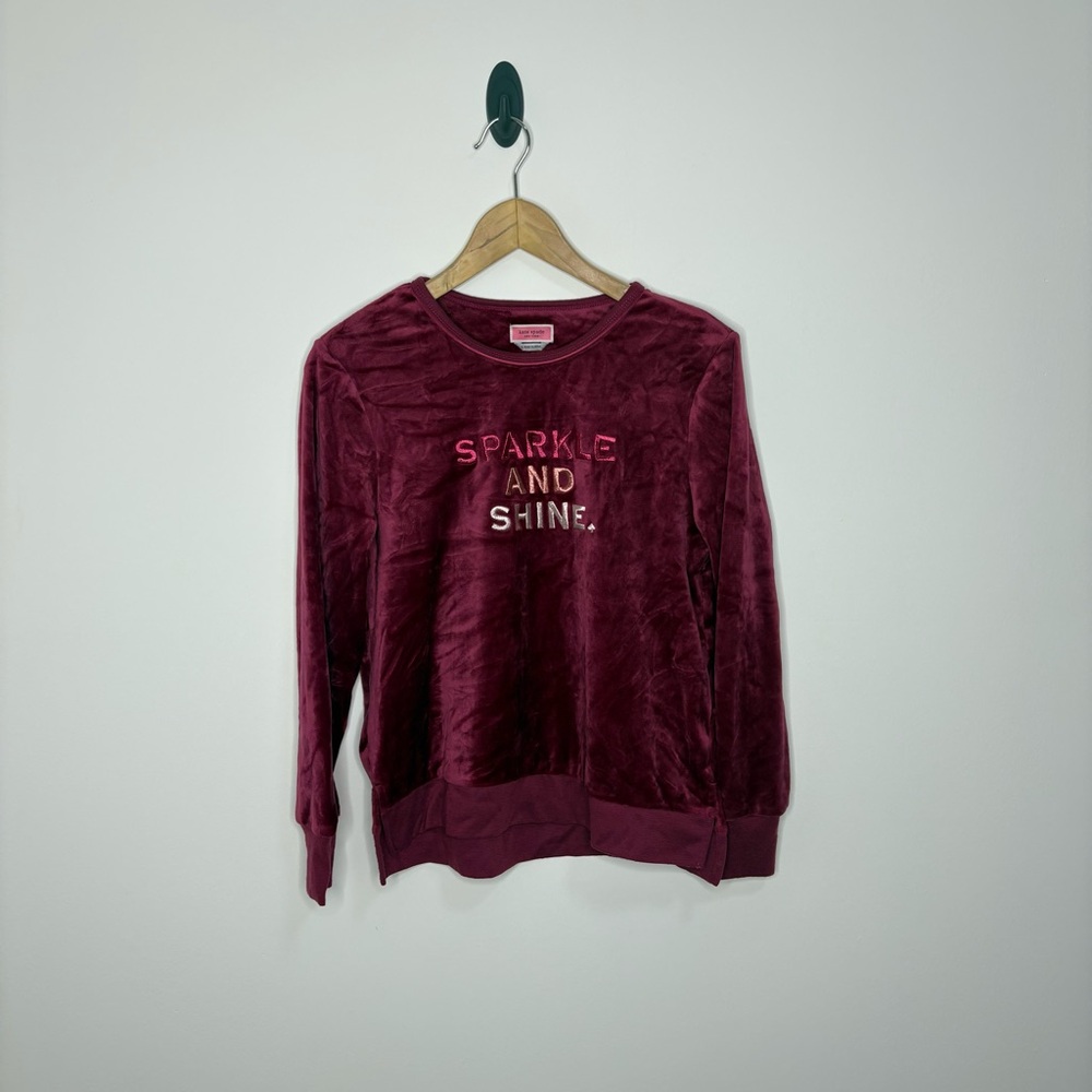 Kate spade New York wine sparkle and shine soft Crewneck sweater size small